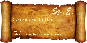 Szeleczky Erika névjegykártya